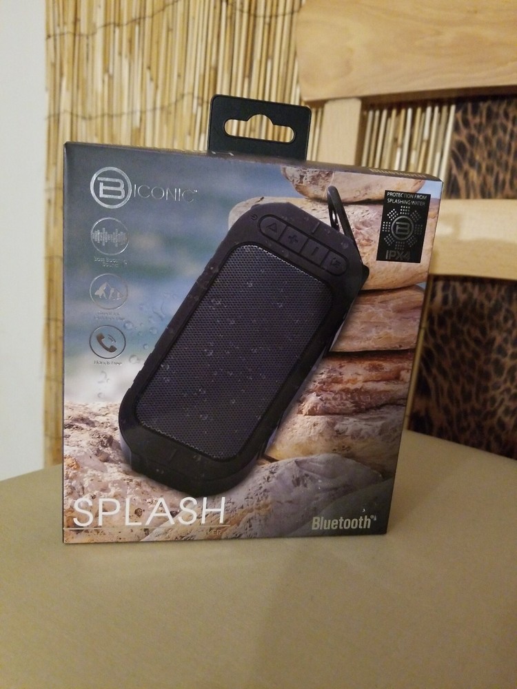 Biconic Bluetooth Water Resistant, hands  free  Portable Wireless Speaker Black