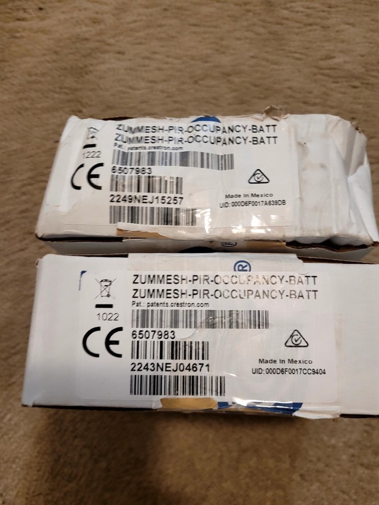 CRESTRON 6507983 ZUMMESH PIR WIRELESS BATTERY POWERED VACANCY SENSOR, WHITE