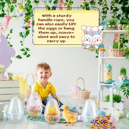 15 Pack 8 Inch Jumbo Easter Eggs Large Empty Fillable Eggs Transparency White