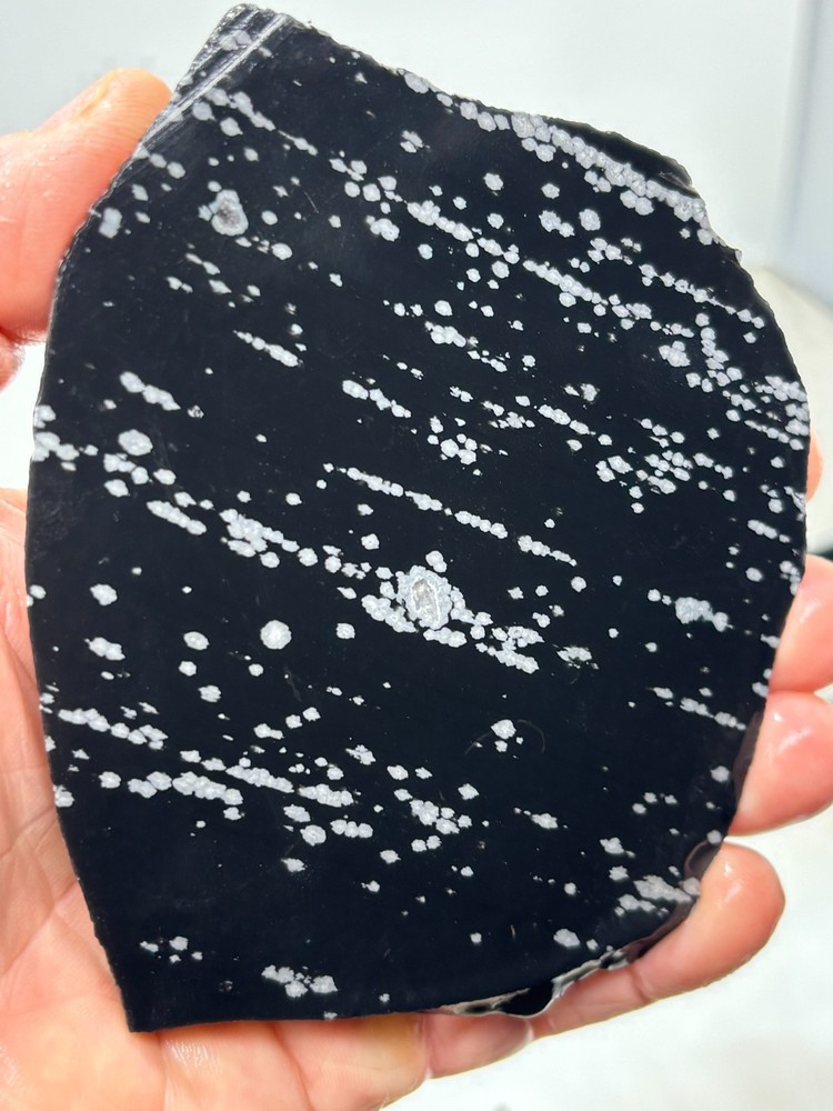 Snowflake Obsidian Slab Lapidary Cabbing Knapping Combo ship avail