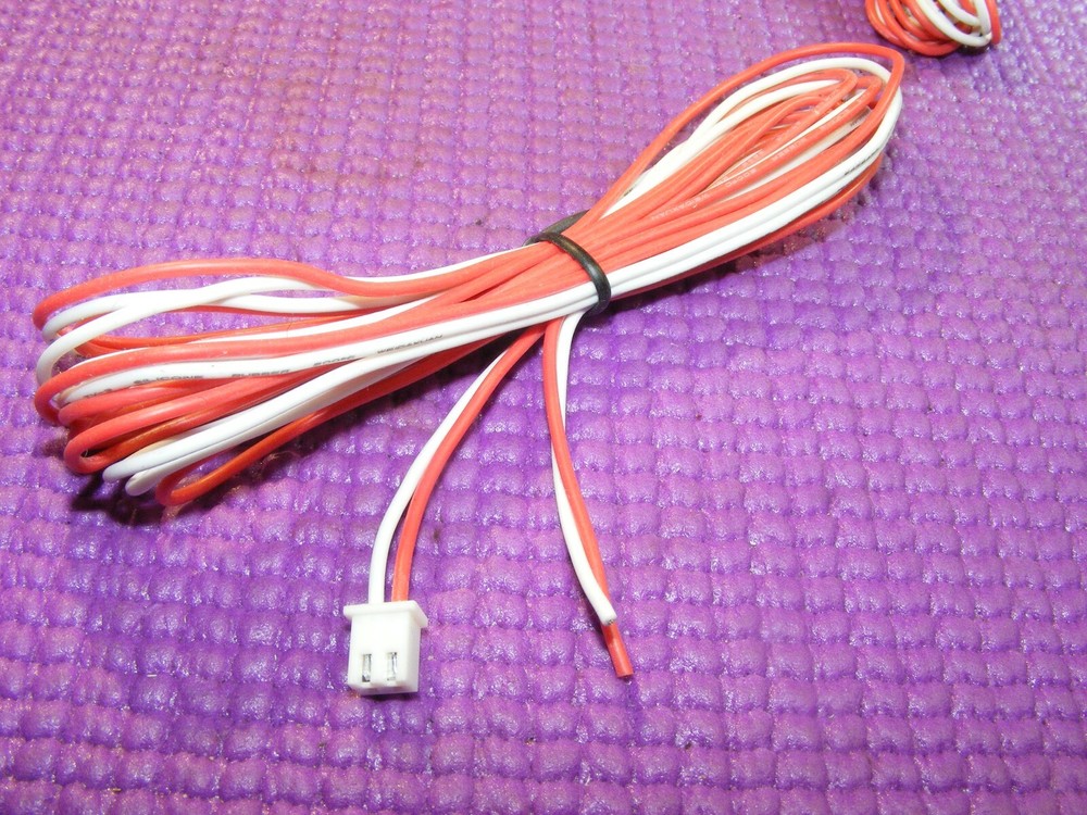 2 METER 2 PIN XH 2.0 CONNECTOR LEADS RED WHITE SILICON WIRE CABLE 3D