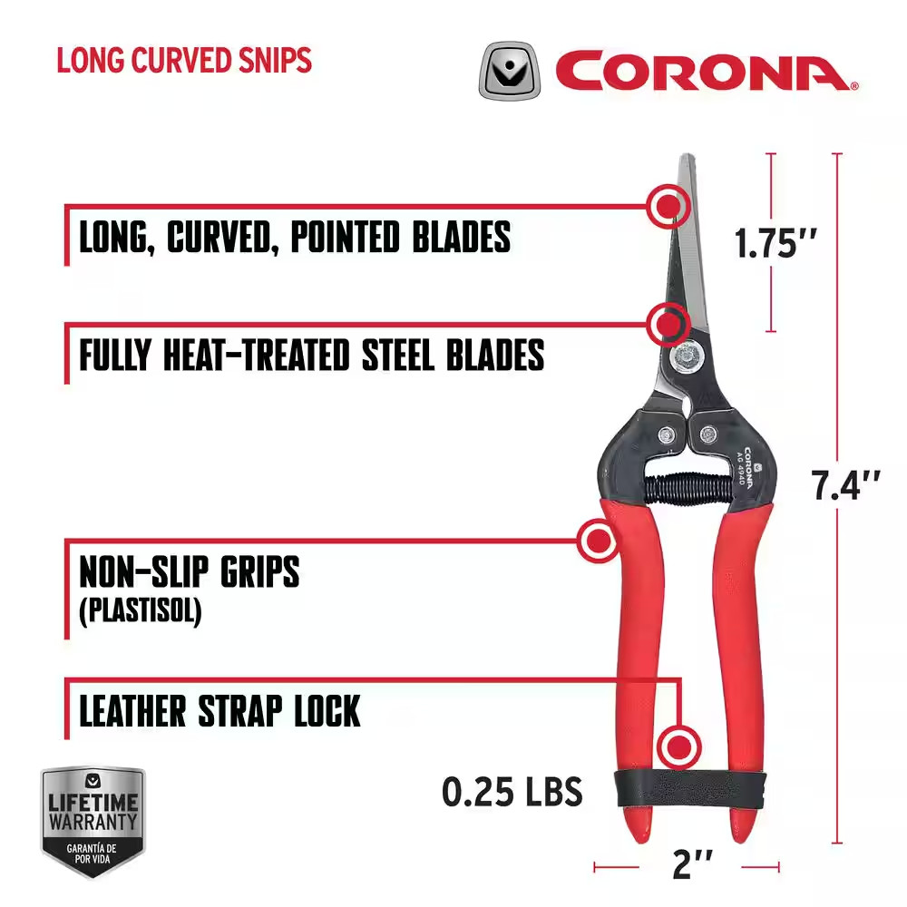 1.75 In. Tempered Steel Long Curved Snips