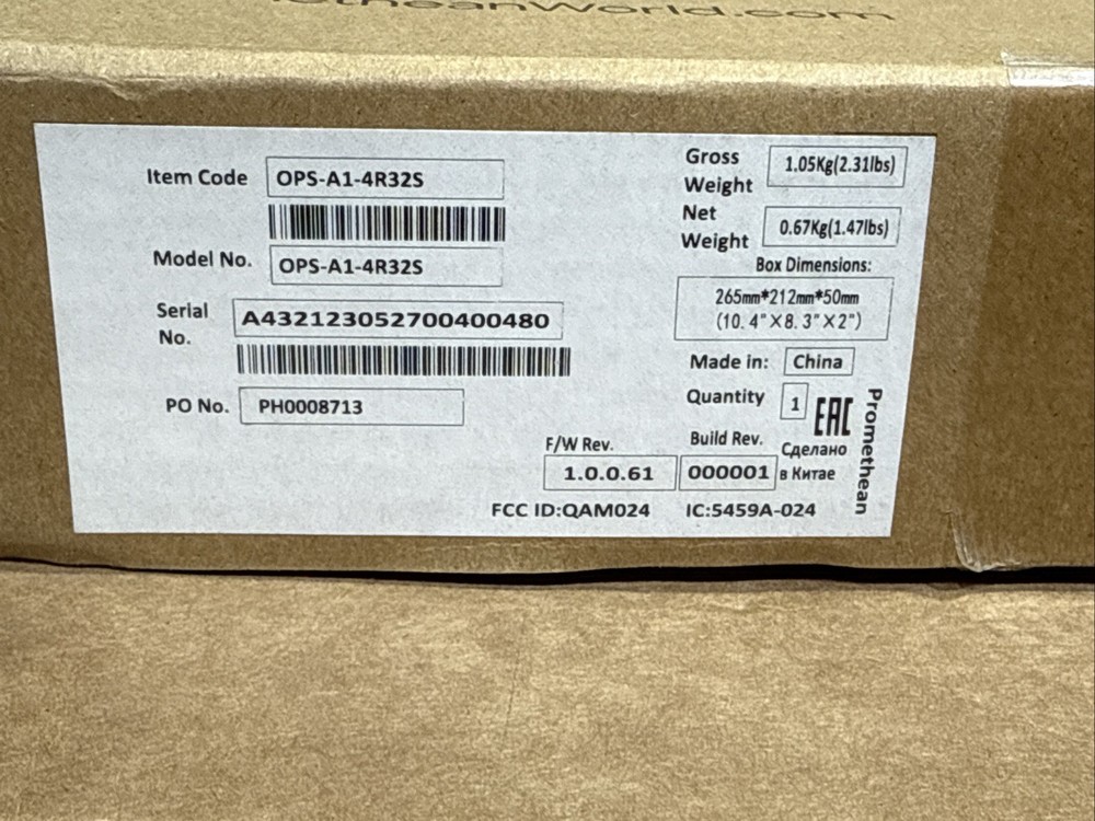 Promethean OPS-A1-4R32S For Use With ActivPanel LX New