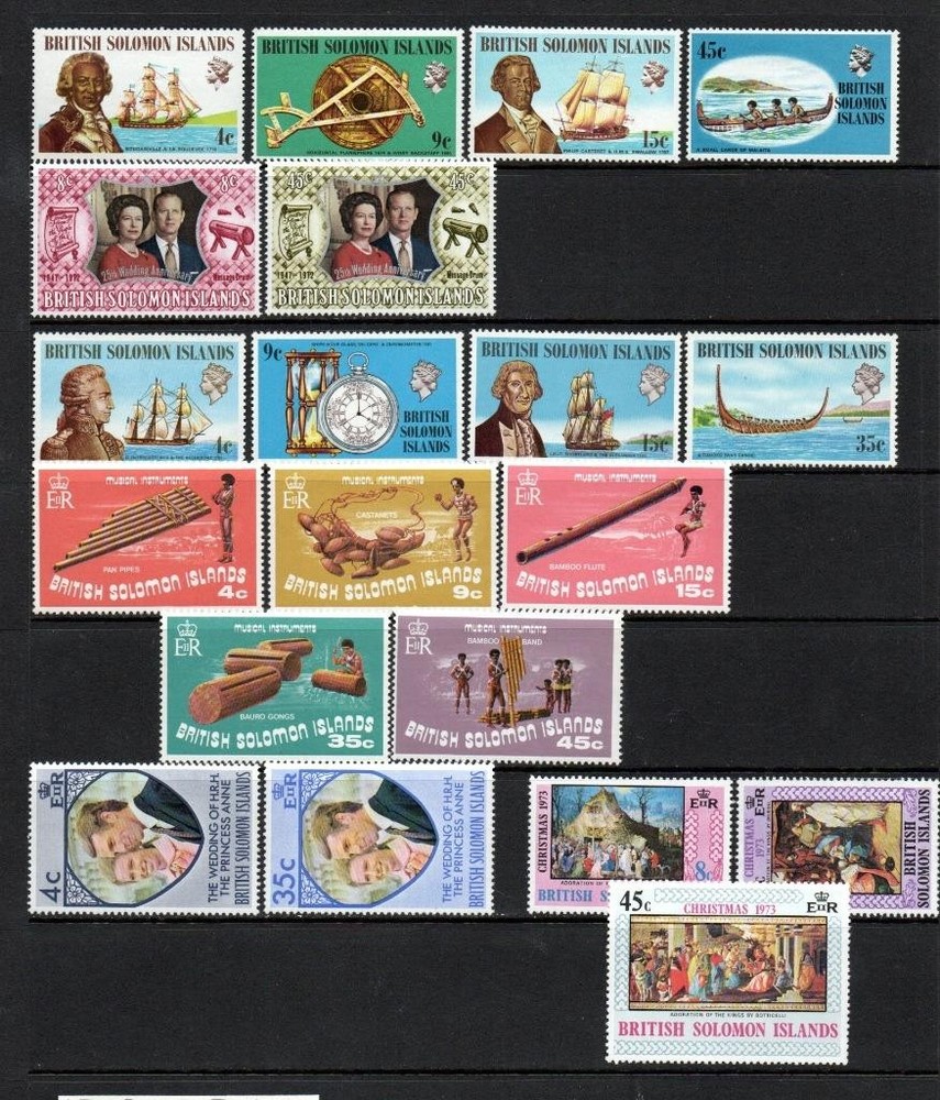 BRITISH SOLOMON ISLS MNH 1972-1973 SETS