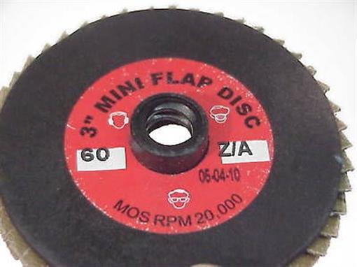 Mini Flap Disc 3" 60 Grit Z/A Type 27 Quick Change 10ea