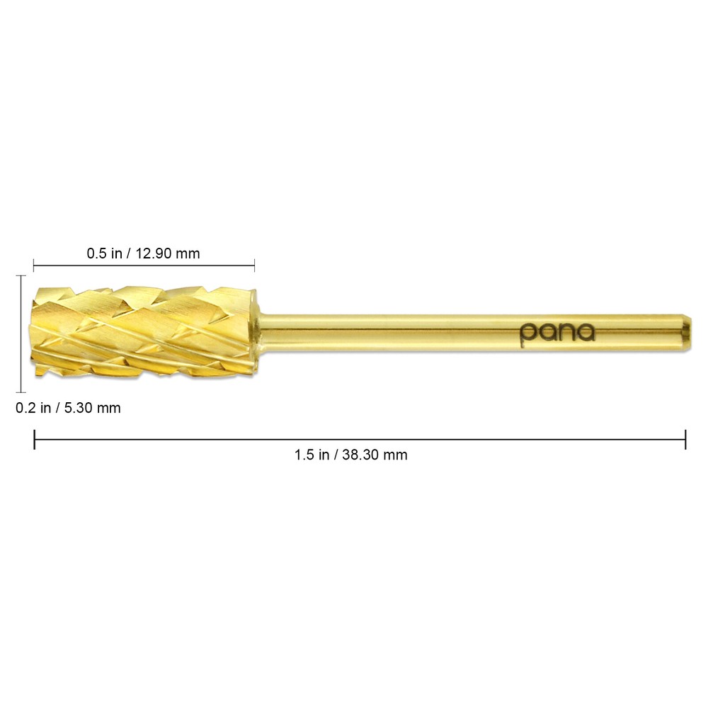 Professional Gold Small Barrel Nail Drill Bit 5X Coarse Grit