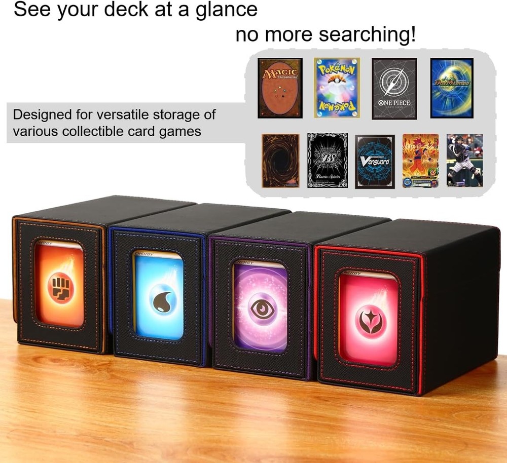 MTG Deck Box for Commander Display with Dice Tray, Double Black＆Grey