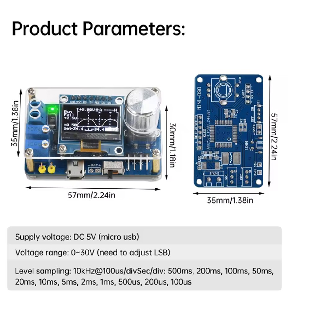 DIY Mini Digital Oscilloscope Electronic Kit STC Soldering Practice Project Kit