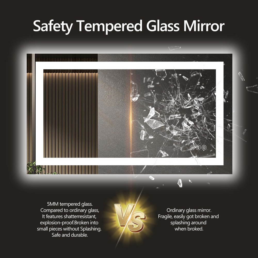 84x40"Frameless LED Bathroom Mirror,Smart Mirror