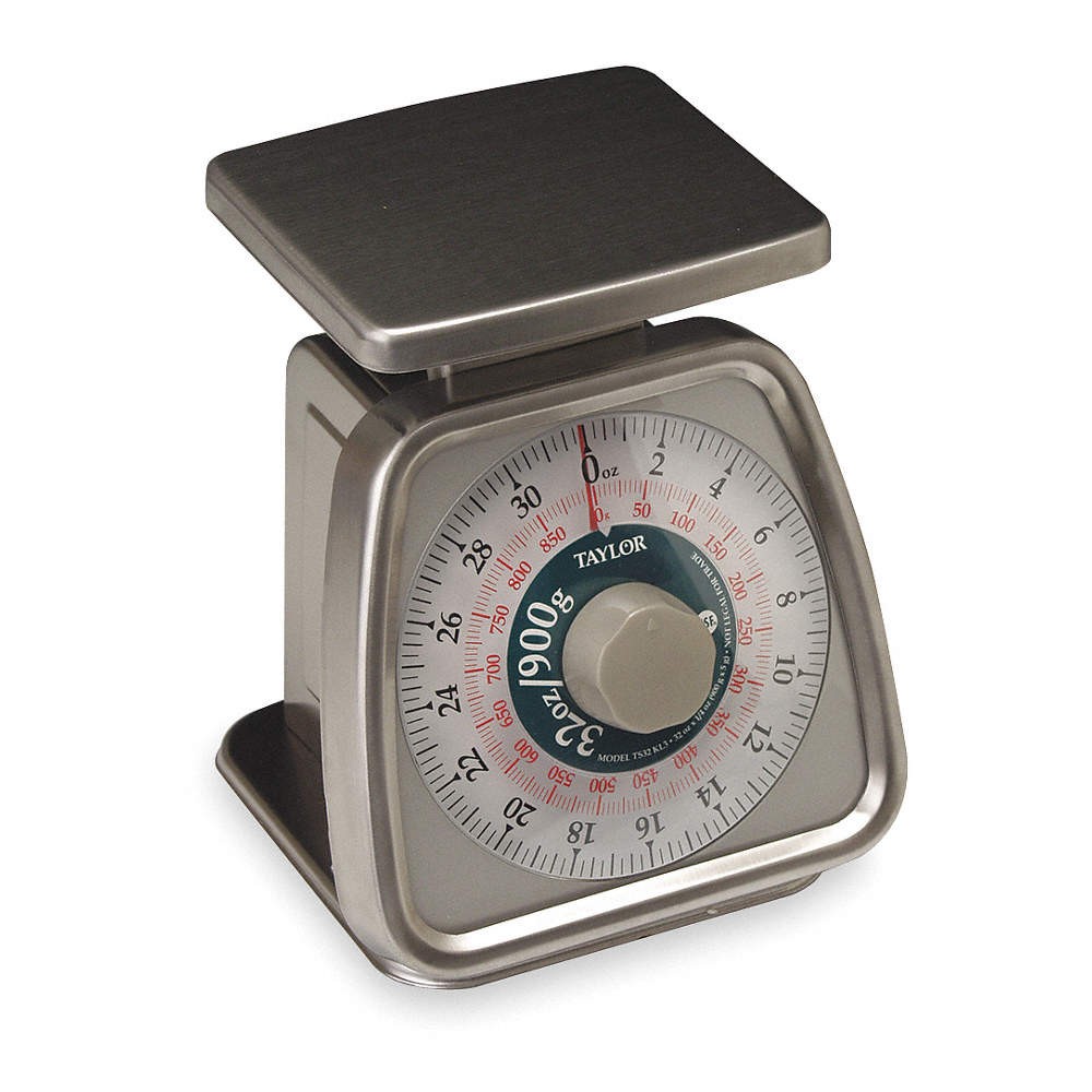 TAYLOR TS32F Dial Scale,SS,32 oz Weight Cap.,Silver 3NZH2