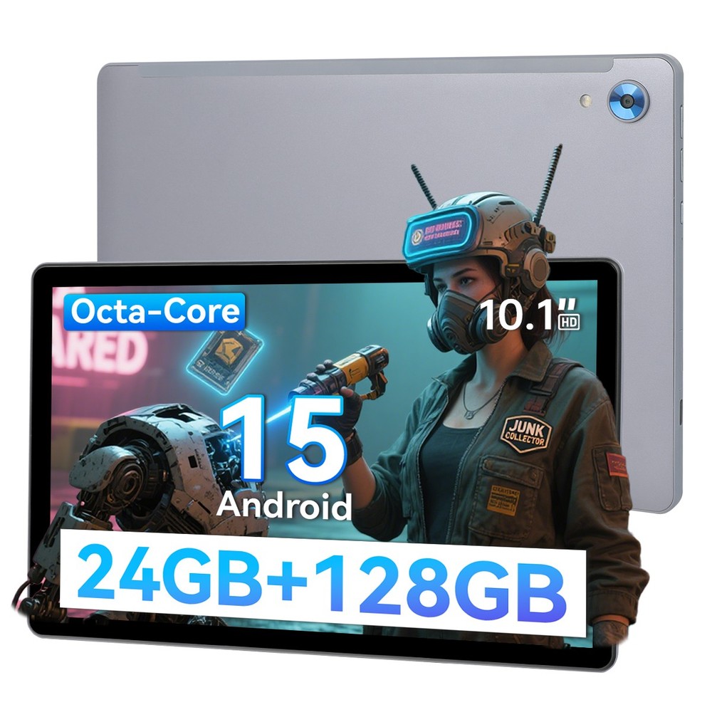 2025 10.1" Android 15 Tablet 24+128GB IPS Touchscreen Octa-core Processor Wi-Fi