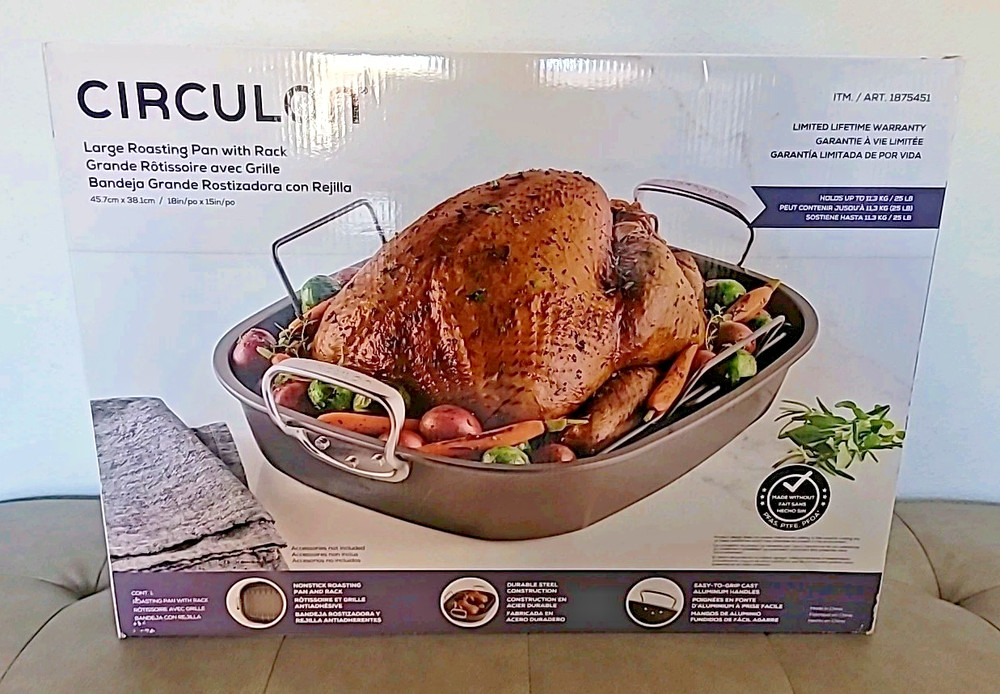 Circulon Non-stick Rectangular Oval Roaster Roasting Pan w/ Rack