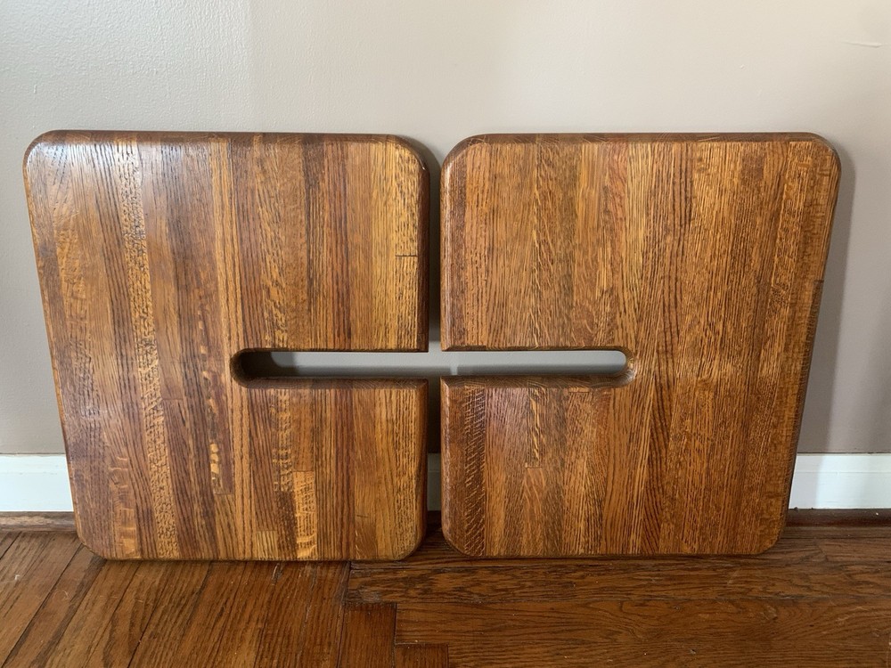 Vintage Handcrafted Solid Wood Tiger Oak Open Book Stand Reading Rest