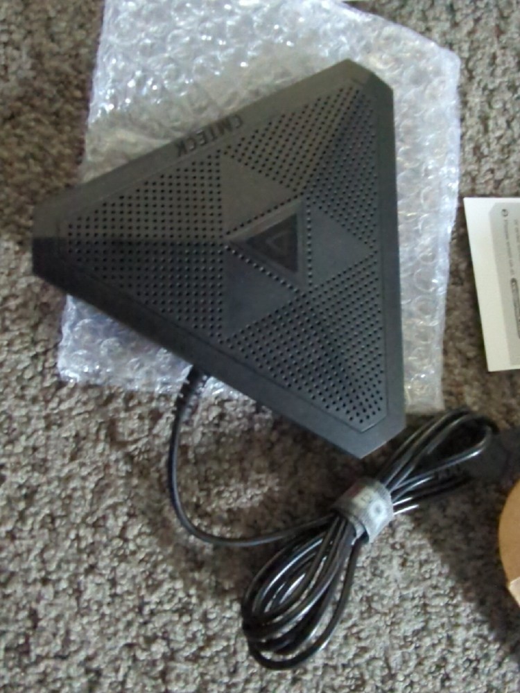 USB Conference Microphone, CM001 Desktop Computer Mic Mute Button Black