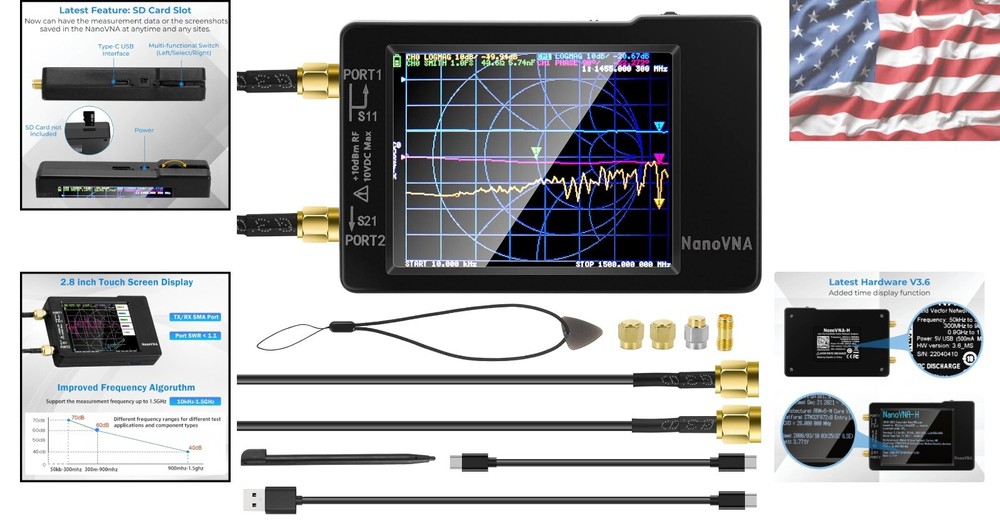 Antenna Analyzer 10KHz-1.5GHz - Android Supported with HD TFT Display