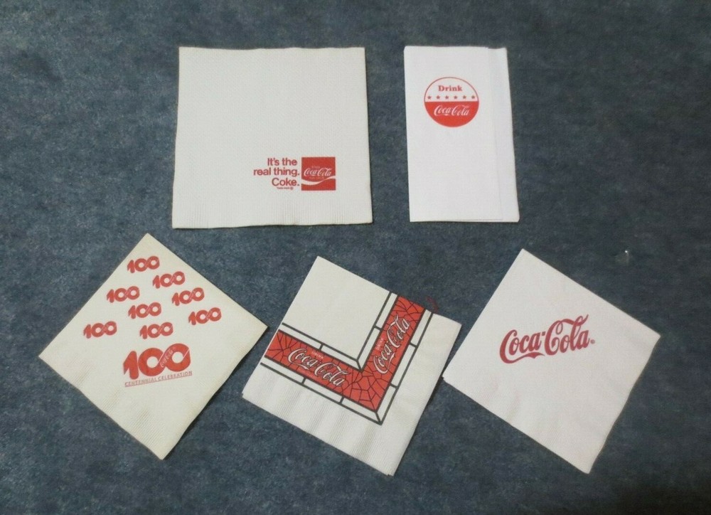 5 Different Coca-Cola Napkins
