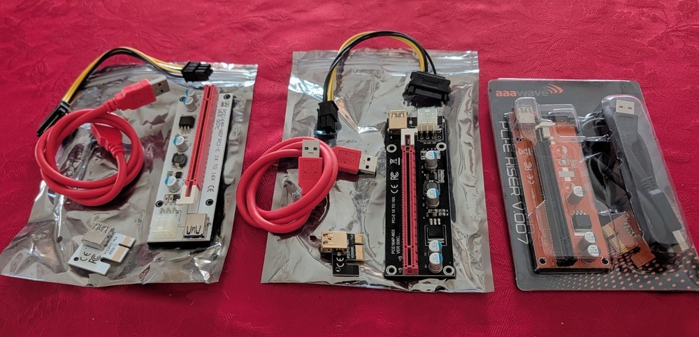 Assortment of 40+ PCIE Riser Cards for GPU Mining  - Majority In Working Order