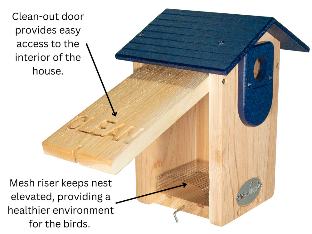 Cedar Ultimate Bluebird House (Blue)