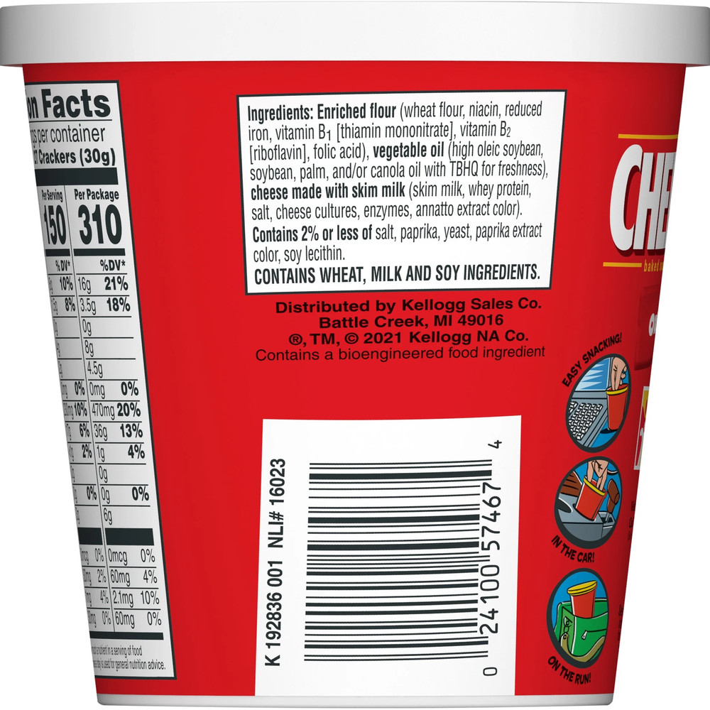 Cheez-It Original Cheese Crackers, Baked Snack Crackers, 2.2 Oz Cup