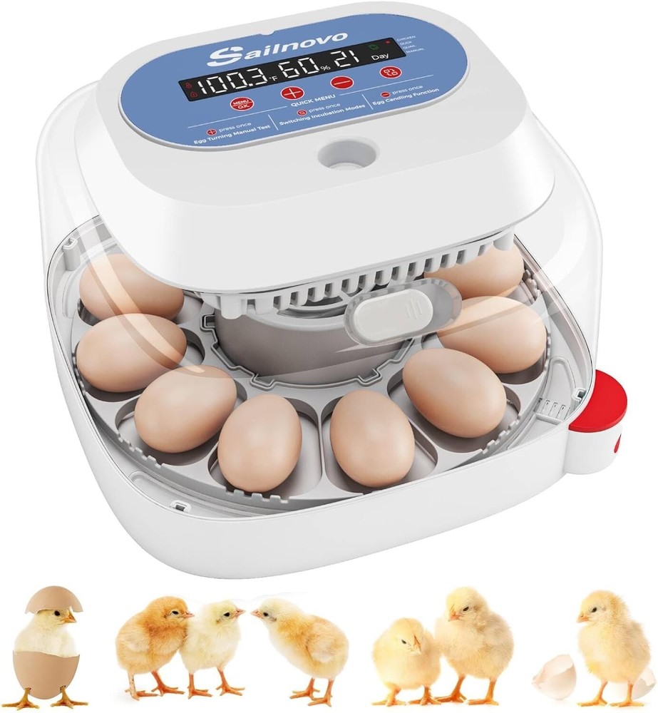 12 Egg Incubator for Hatching Eggs with Automatic Egg Turning Egg Candler Gift