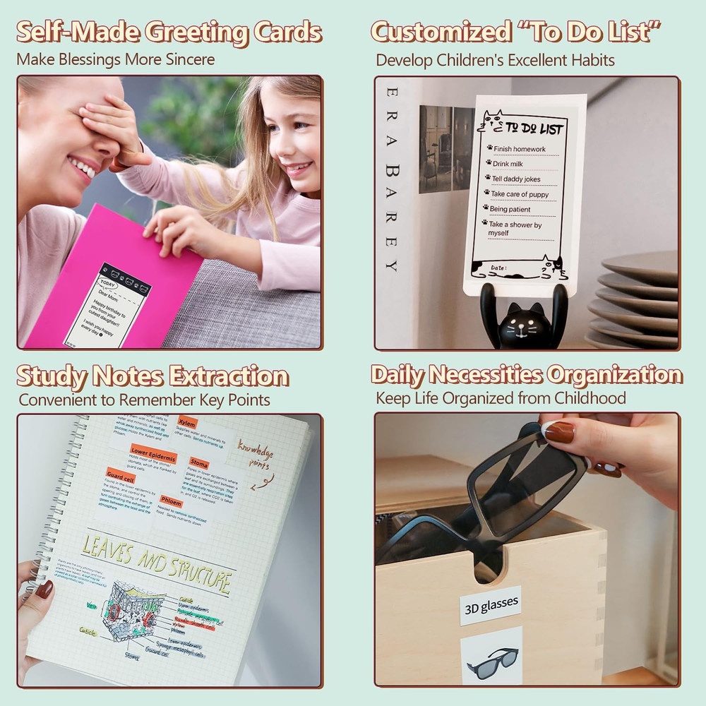 Memoking Print Pods Mini Printer - Sticker Printer Mini Thermal Inkless Sticker