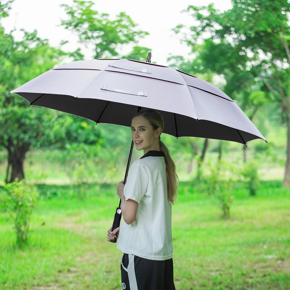 Golf Umbrella Windproof Stick Umbrella Triple-layer Inter-vented Canopy Vente...