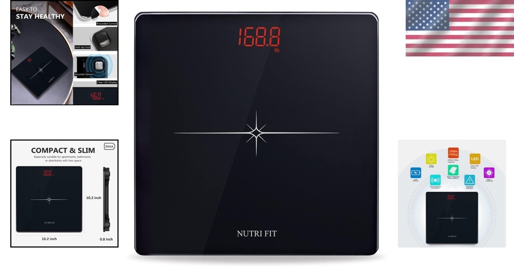 Digital Body Weight Scale Bathroom Precision Heavy Duty Step On LED Display