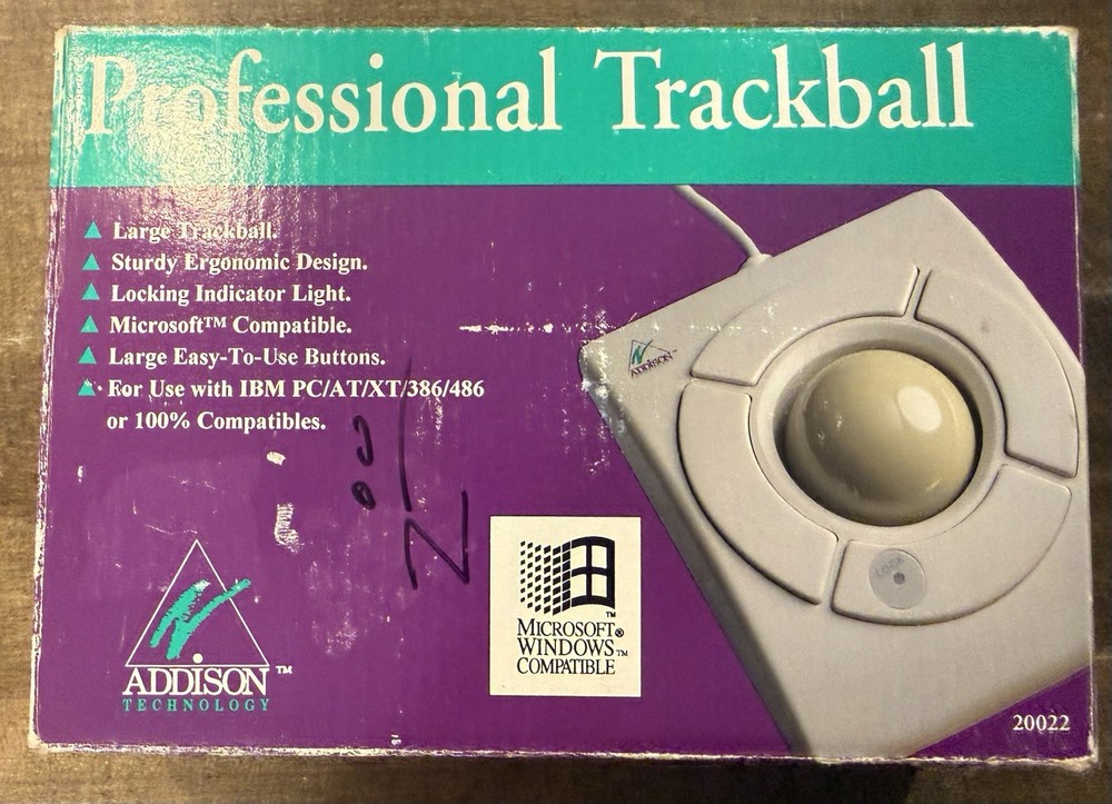 Addison Technology Professional Trackball Driver & Box
