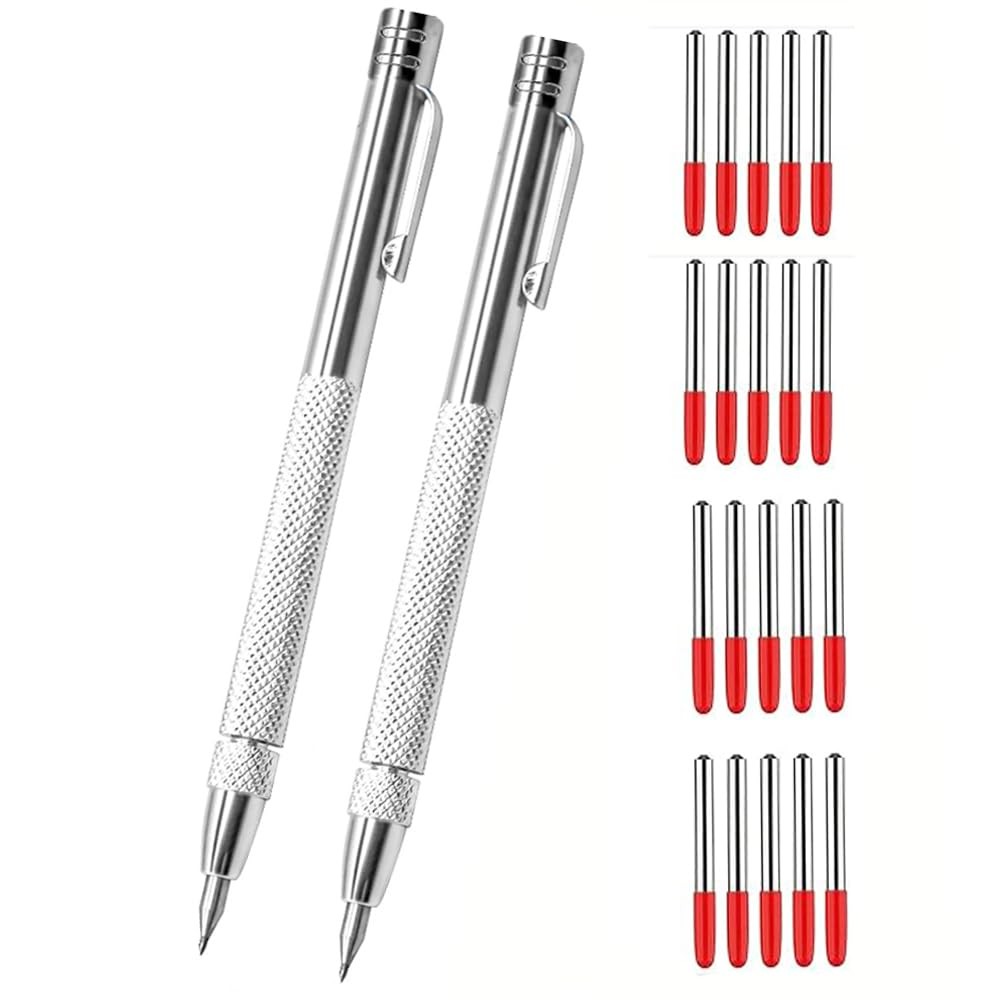 2PCS Tungsten Carbide Scriber Tool with Magnet with Extra 20 Replacement Mark...