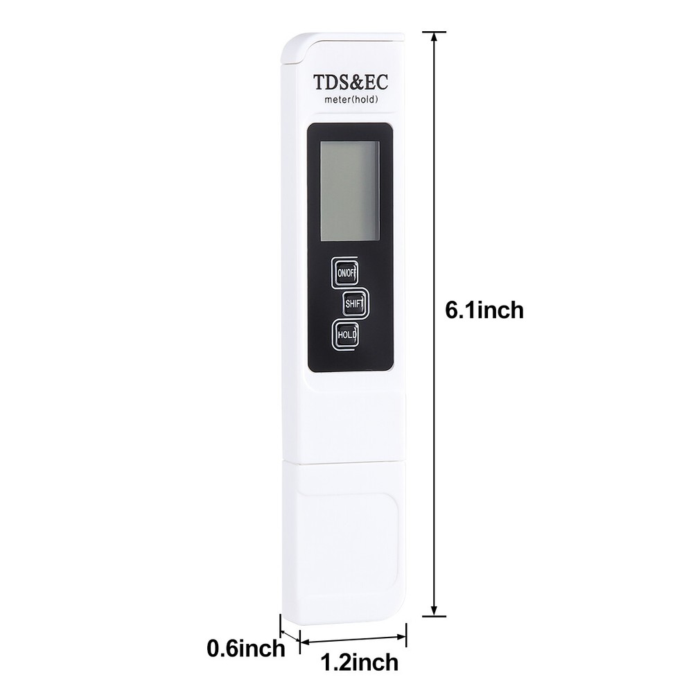 2Pc TDS Meter Digital Tester Water Quality Testing Kits Drinking Water 0-9990ppm