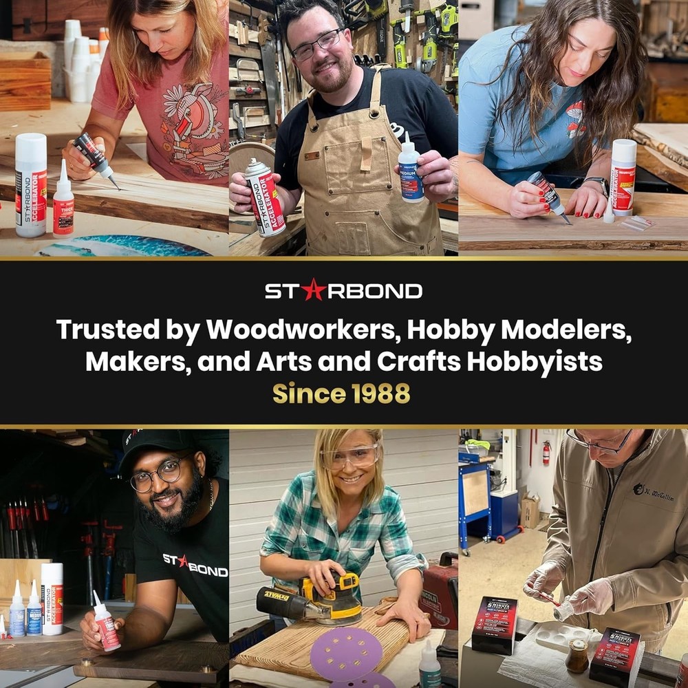 Impact-Resistant Black CA Glue Refill Kit 16oz