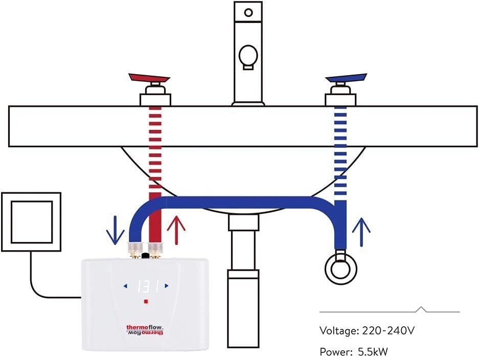 240V Electric Mini Tankless Water Heater Point of Use On Demand Instant Hot W...