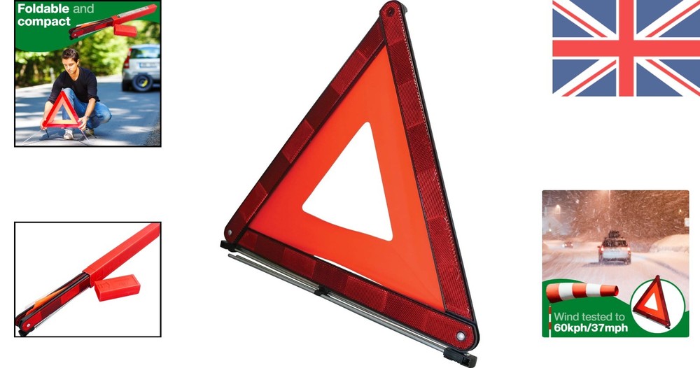 Q4232 Foldable Warning Triangle - Essential Roadside Safety Tool for Drivers