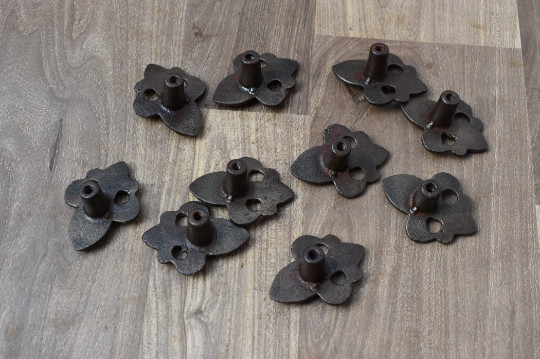 Vintage Old cast iron cabinet drawer door knobs handles pull rustic 10 pcs