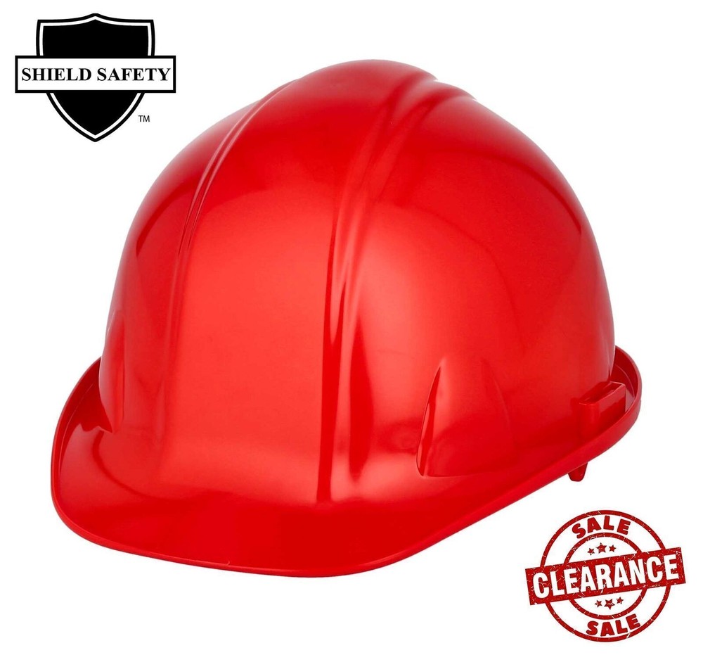 Red HDPE Hard Hat, ANSI Type 1 Class E - 4 Point Ratchet Headband 1 Each