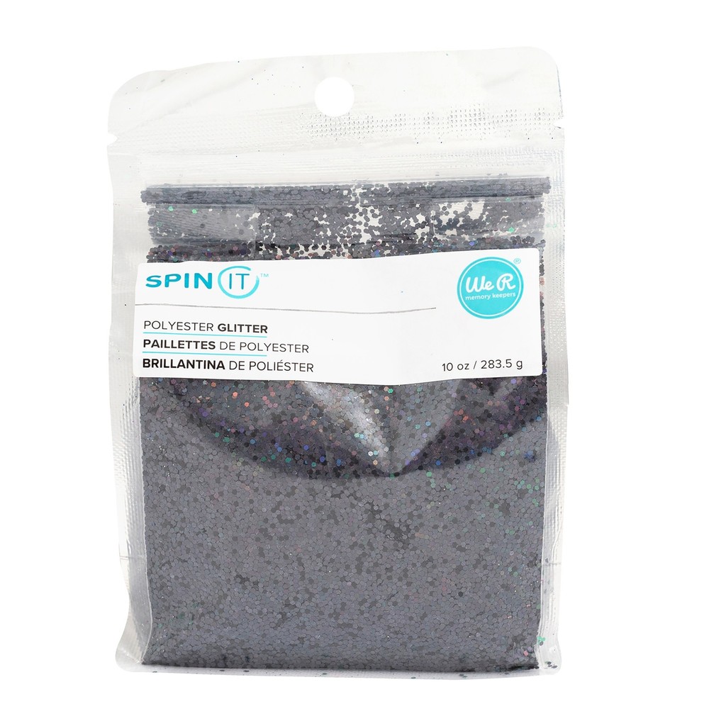 We R Spin It Chunky Glitter 10oz-Black - 2 Pack