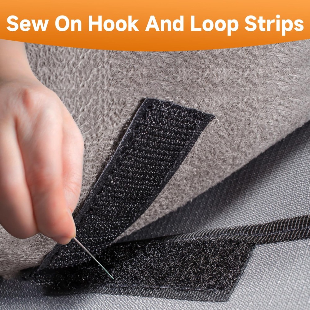 1in*11 Yard Sew On Hook and Loop Tape, Non-Adhesive Hook Loop Strips Roll, St...