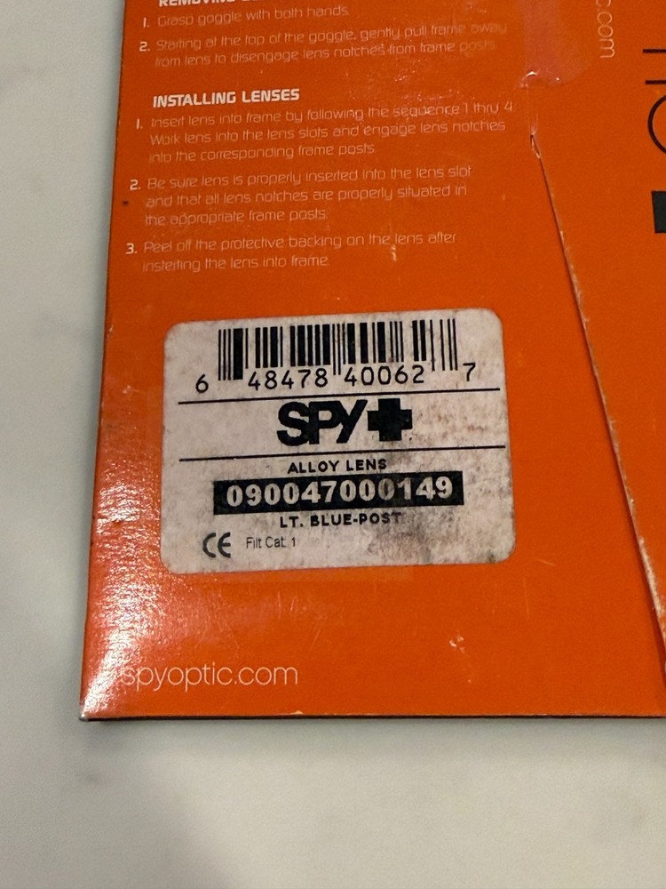 SPY Optic Alloy Blue Replacement Goggle Lens w/ Frame Posts