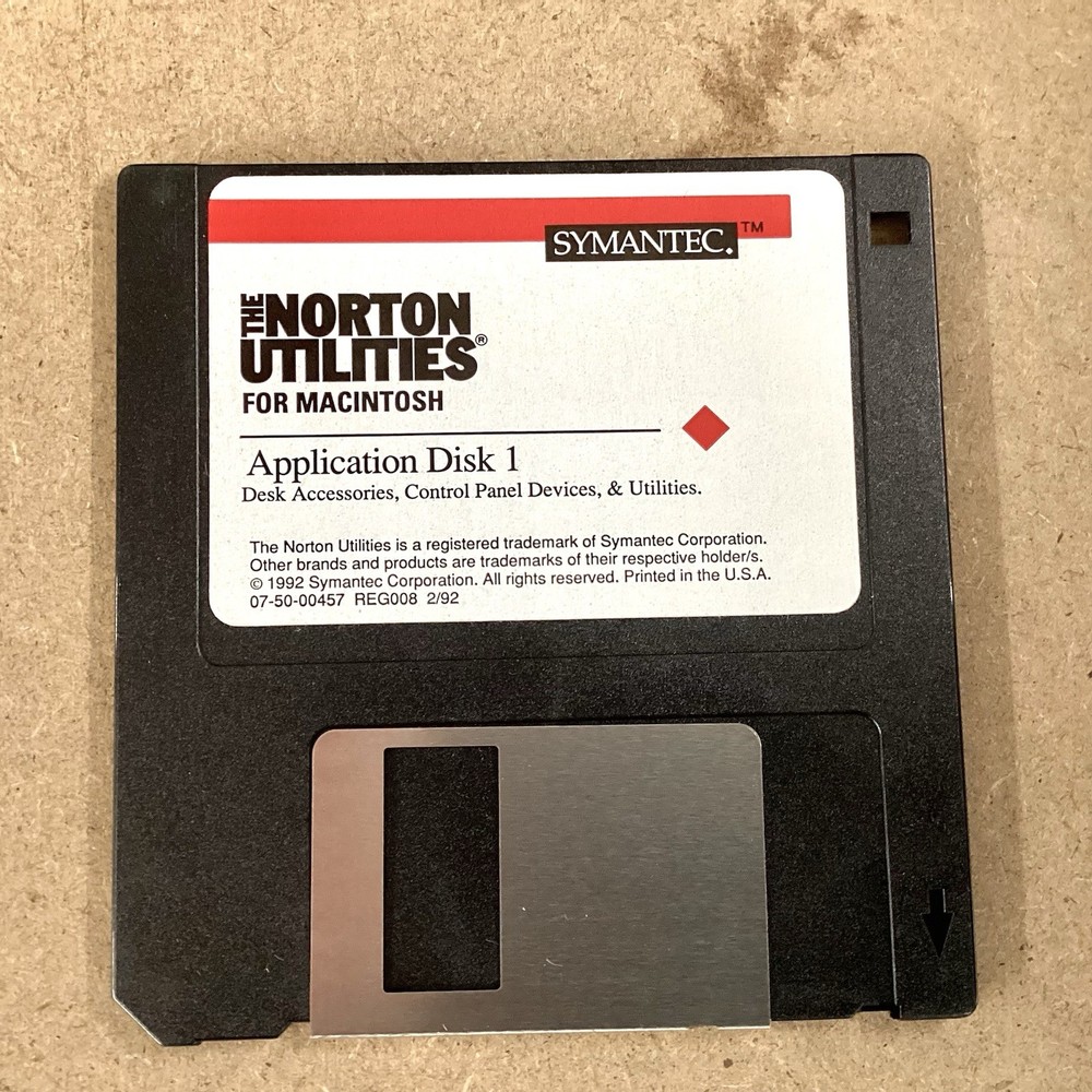 Symantec Norton Utilities For Macintosh Version 2.0 Vintage Software