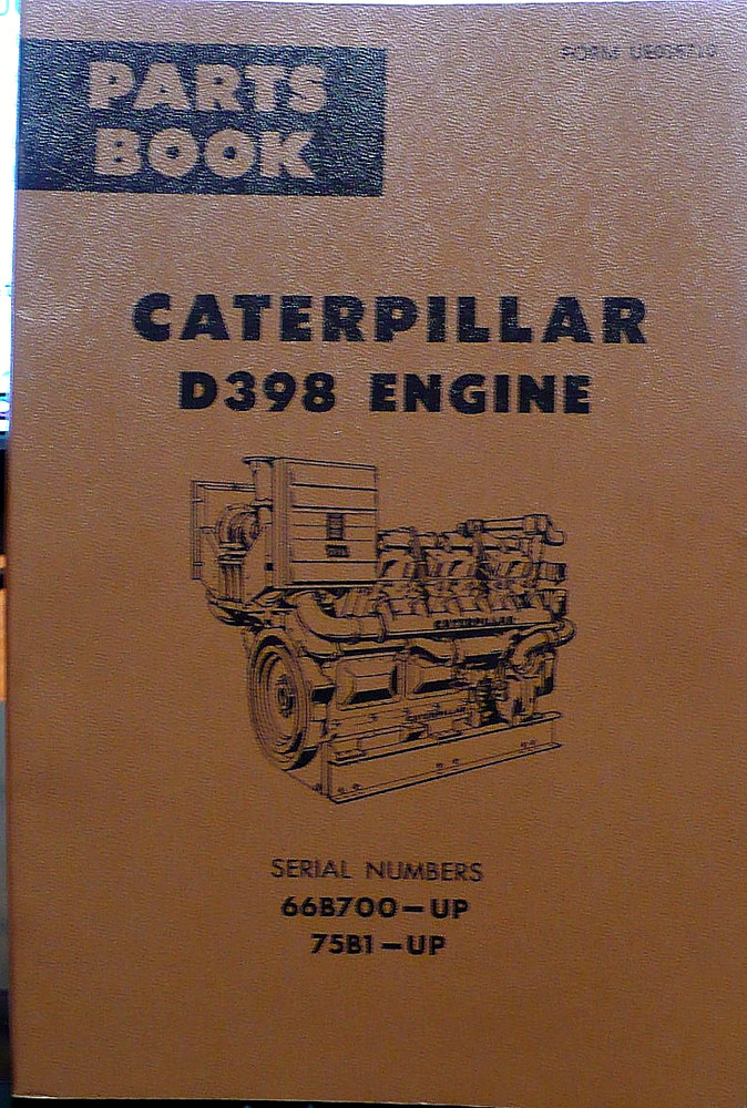 1968 CATERPILLAR D398 ENGINE PARTS BOOK (NICE)