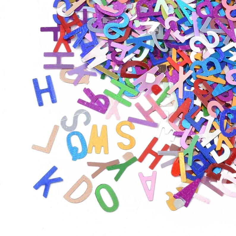 Shaped Glitter Alphabet Letters, Color-Shift
