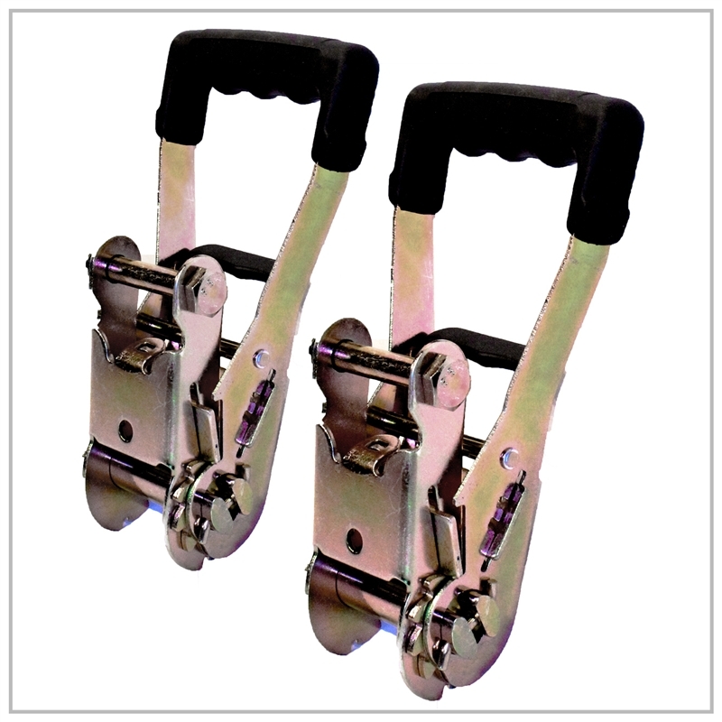 2 pack - 2" Rubber Grip Long Handle Ratchets for Webbing Tie Down Trailer Haul