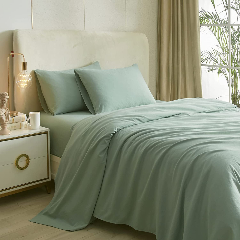 Sage Green Sheets for Queen Size Bed,4 Piece Cooling Sheets Queen Deep