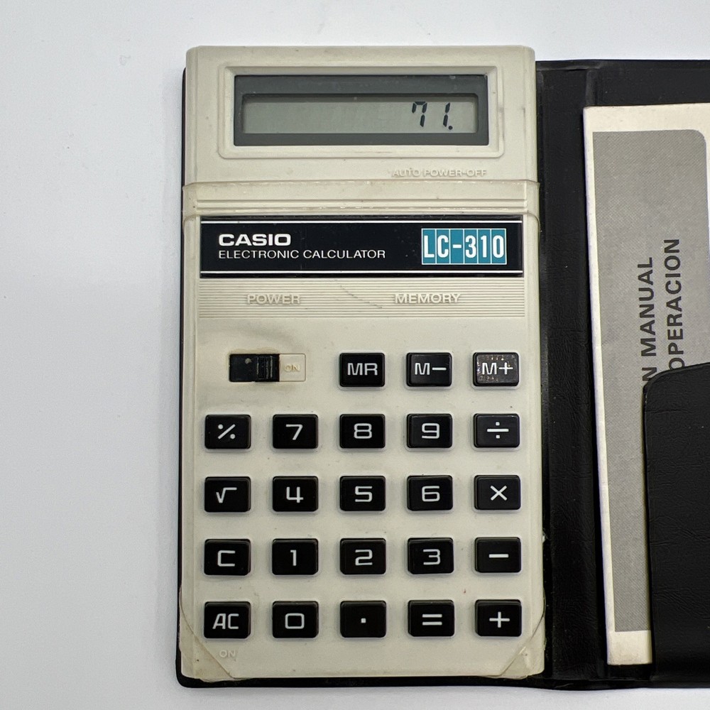 Casio LC-310 Electronic Calculator-Case-Operation Manual Works Great!