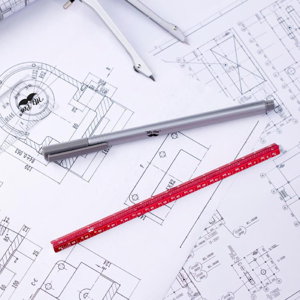 - 6 Inch, 2 Pack, Pocket Size Ruler, Small Architectural Scale