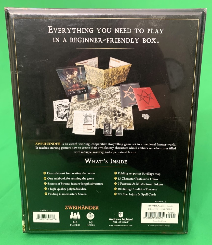 Zweihander Fantasy Horror RPG Premium Boxed Starter Kit