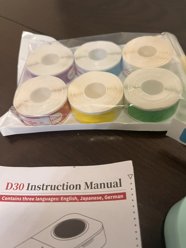 Phomemo D30 Smart Mini Label Maker Machine Portable Bluetooth - 12 Rolls Labels.