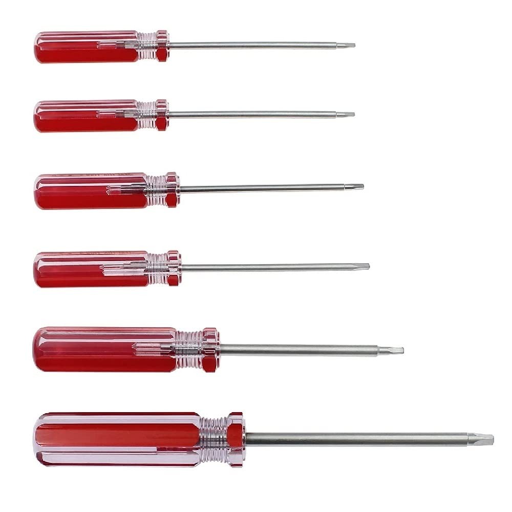 6pcs Triangle Screwdriver Set, Magnetic Bits 1.8mm Red