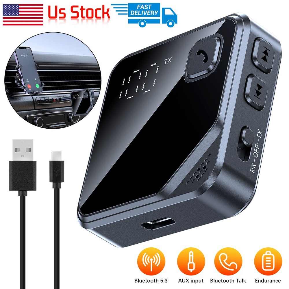 2-IN-1 Bluetooth 5.4 Transmitter Receiver Wireless Audio 3.5mm Jack Aux Adapter