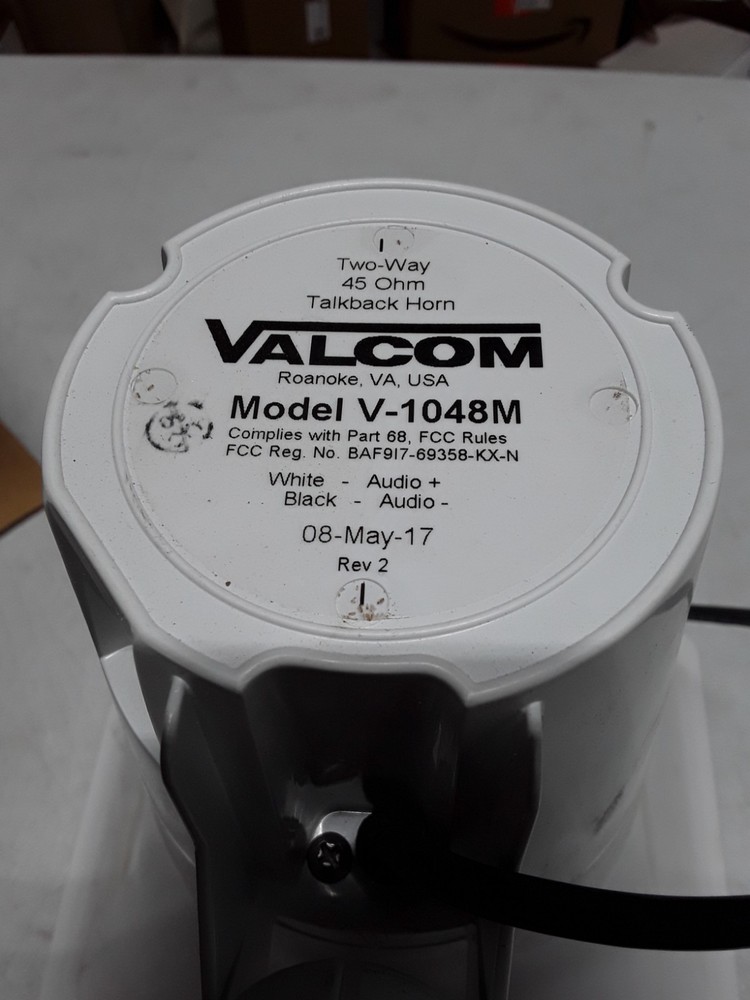 Valcom Two-Way 45 Ohm Talkback Horn Model V-1048M